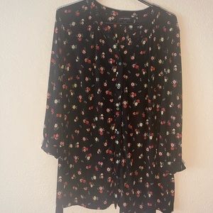NWOT Lane Bryant Button Front Top 1/2 Sleeve Floral Polyester Size 22/24 Plus